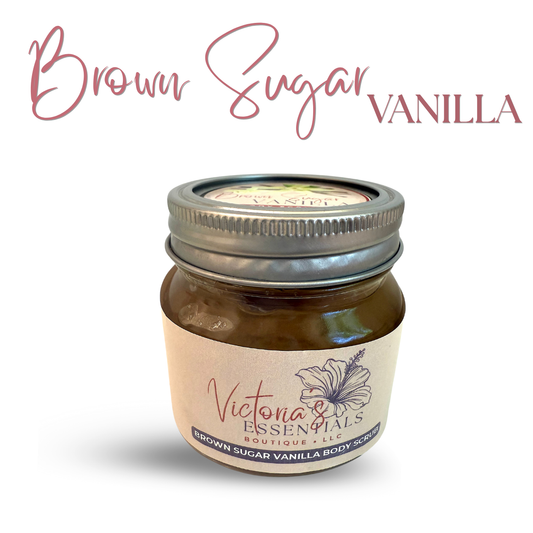Victoria's Essentials Brown Sugar Vanilla Body Scrub Jar